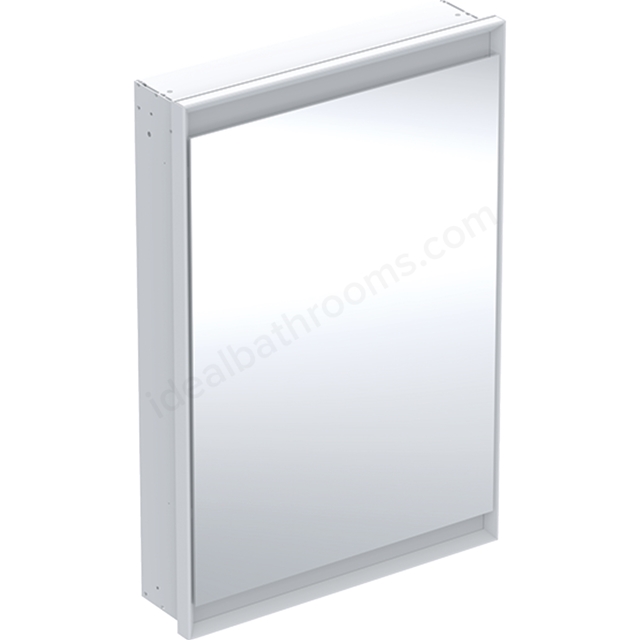Geberit One 1 Door Right Hinge 600mm Comfort Light Mirror Cabinet - Anodised Aluminium