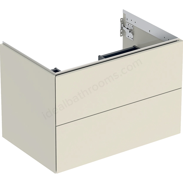 Geberit One 750mm 2 Drawer Washbasin Unit - Gloss Sand Grey