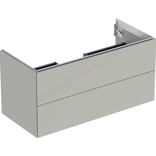 Geberit One 1050mm 2 Drawer Washbasin Unit - Matt Greige