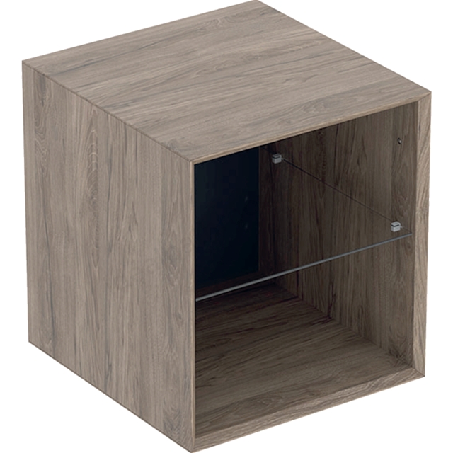 Geberit One 450mm Open Fronted Low Cabinet - Hickory
