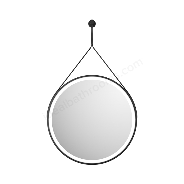 Scudo Belini Round LED Hanging Mirror - Matt Black