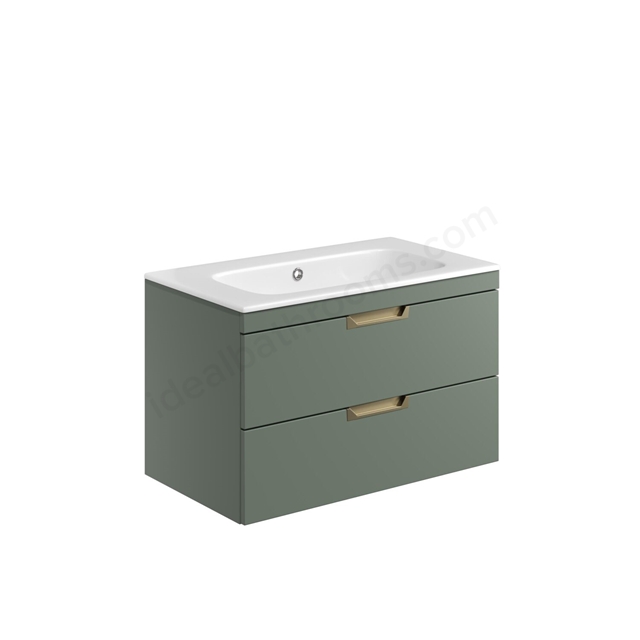 Scudo Aubrey 800mm x 500mm x 440mm Wall Mounted Vanity Unit - Reed Green