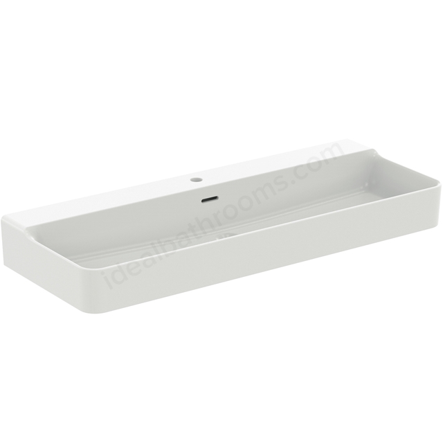 Atelier Conca 120cm 1 taphole washbasin with overflow; ground; silk white