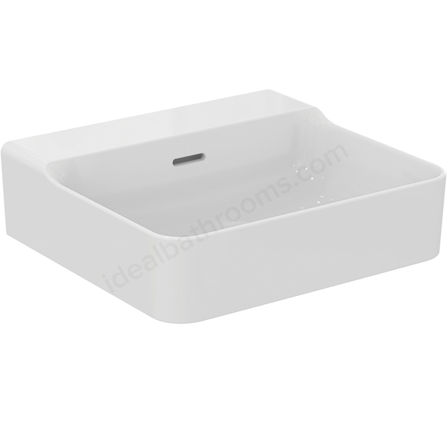 Atelier Conca 50cm no taphole washbasin with overflow; ground; white