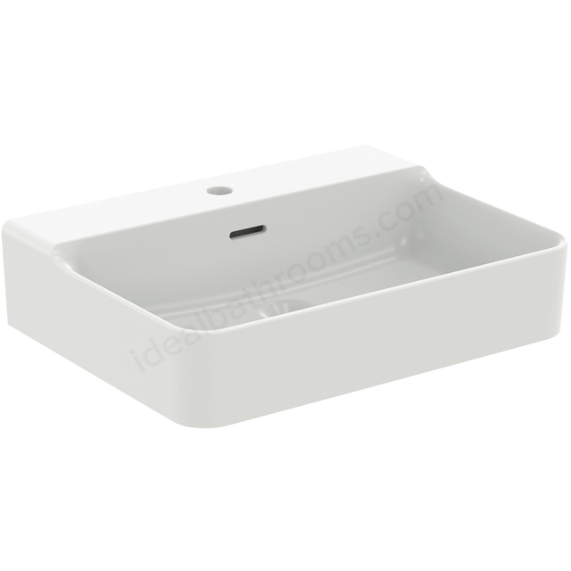 Atelier Conca 60cm 1 taphole washbasin with overflow; ground; silk white