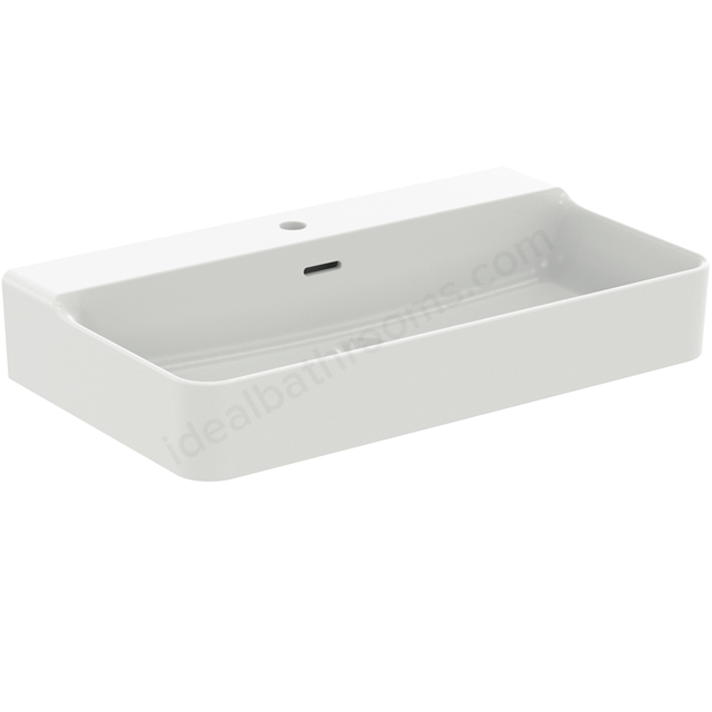 Atelier Conca 80cm 1 taphole washbasin with overflow; ground; silk white