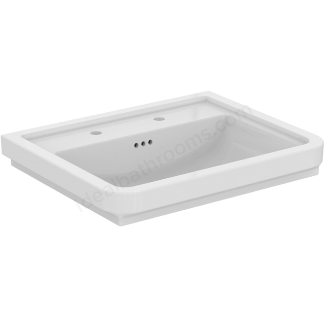 Atelier Calla 65cm 2 taphole vanity basin with overflow; white