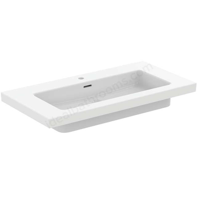 Atelier Extra 100cm vanity washbasin; 1 taphole with overflow; silk white