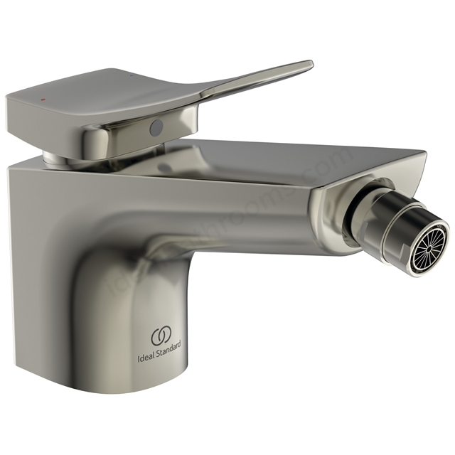 Atelier Conca single lever bidet mixer with pop-up waste; silver storm