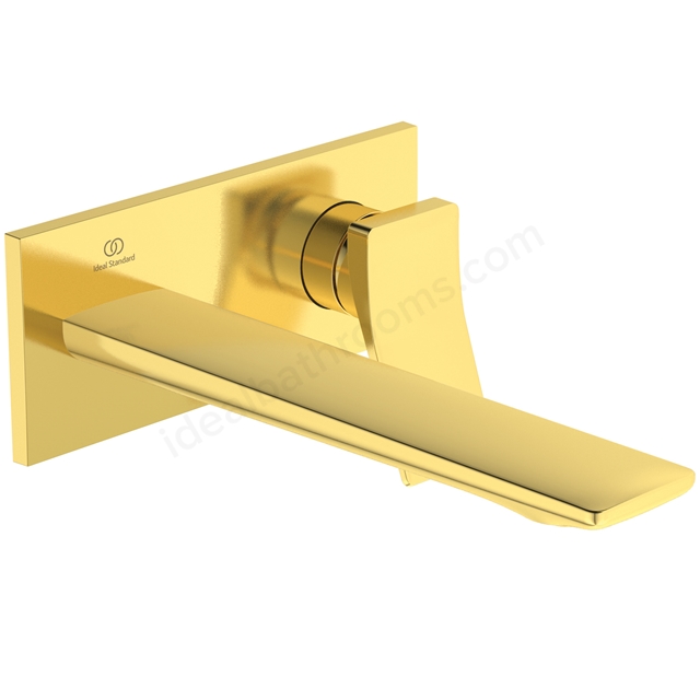 Atelier Conca single lever built-in basin mixer with 220mm spout; brushed gold