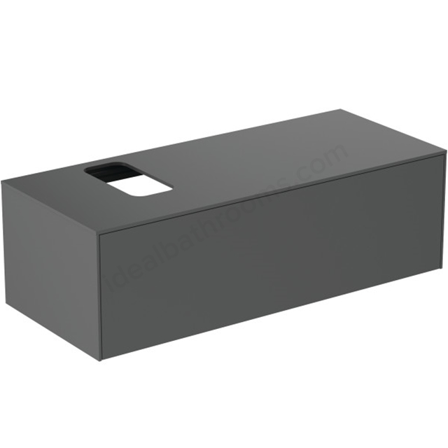 Atelier Conca 120cm wall hung washbasin unit with 1 drawer; bespoke cutout; matt anthracite