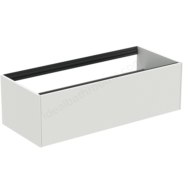 Atelier Conca 120cm wall hung washbasin unit with 1 drawer; no worktop; matt white