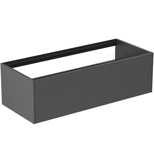 Atelier Conca 120cm wall hung washbasin unit with 1 drawer; no worktop; matt anthracite