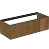 Atelier Conca 120cm wall hung washbasin unit with 1 drawer; no worktop; dark walnut