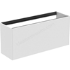 Atelier Conca 120cm wall hung short projection washbasin unit with 1 external drawer & 1 internal drawer; no worktop; matt white