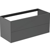 Atelier Conca 120cm wall hung washbasin unit with 2 drawers; no worktop; matt anthracite