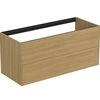Atelier Conca 120cm wall hung washbasin unit with 2 drawers; no worktop; light oak