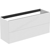 Atelier Conca 120cm wall hung short projection washbasin unit with 2 drawers; no worktop; matt white