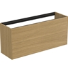 Atelier Conca 120cm wall hung short projection washbasin unit with 2 drawers; no worktop; light oak