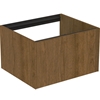 Atelier Conca 60cm wall hung washbasin unit with 1 drawer; no worktop; dark walnut
