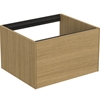 Atelier Conca 60cm wall hung washbasin unit with 1 drawer; no worktop; light oak