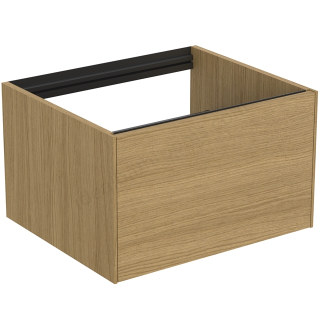 Atelier Conca 60cm wall hung washbasin unit with 1 drawer; no worktop; light oak