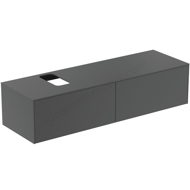 Atelier Conca 160cm wall hung washbasin unit with 2 drawers; bespoke cutout; matt anthracite