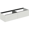 Atelier Conca 160cm wall hung washbasin unit with 2 drawers; no worktop; matt white
