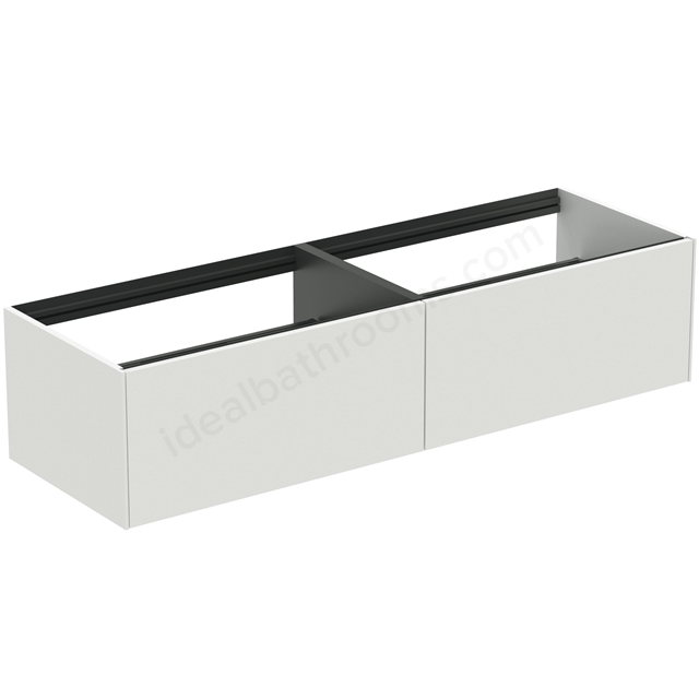 Atelier Conca 160cm wall hung washbasin unit with 2 drawers; no worktop; matt white