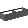Atelier Conca 160cm wall hung washbasin unit with 2 drawers; no worktop; matt anthracite