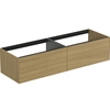 Atelier Conca 160cm wall hung washbasin unit with 2 drawers; no worktop; light oak