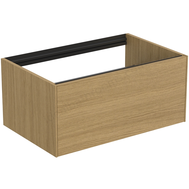 Atelier Conca 80cm wall hung washbasin unit with 1 drawer; no worktop; light oak