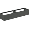 Atelier Conca 200cm wall hung washbasin unit with 2 drawers; no worktop; matt anthracite
