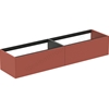 Atelier Conca 200cm wall hung washbasin unit with 2 drawers; no worktop; matt sunset