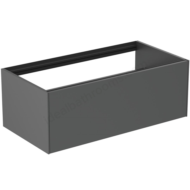 Atelier Conca 100cm wall hung washbasin unit with 1 drawer; no worktop; matt anthracite