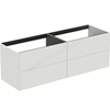Atelier Conca 160cm wall hung washbasin unit with 4 drawers; no worktop; matt white