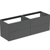 Atelier Conca 160cm wall hung washbasin unit with 4 drawers; no worktop; matt anthracite
