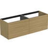 Atelier Conca 160cm wall hung washbasin unit with 4 drawers; no worktop; light oak