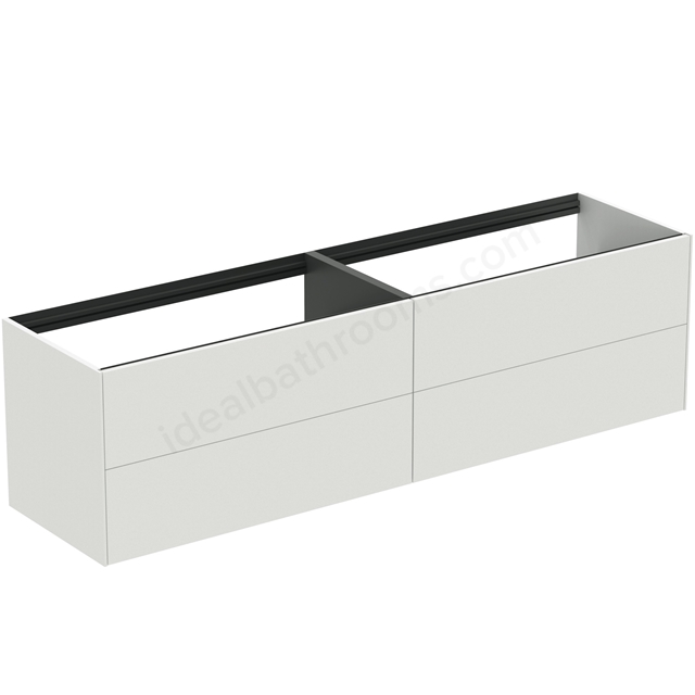 Atelier Conca 200cm wall hung washbasin unit with 4 drawers; no worktop; matt white