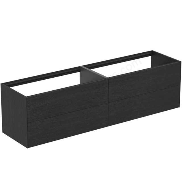 Atelier Conca 200cm wall hung washbasin unit with 4 drawers; no worktop; smoked oak