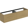 Atelier Conca 200cm wall hung washbasin unit with 4 drawers; no worktop; light oak