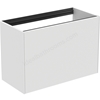 Atelier Conca 80cm wall hung short projection washbasin unit with 1 external drawer & 1 internal drawer; no worktop; matt white