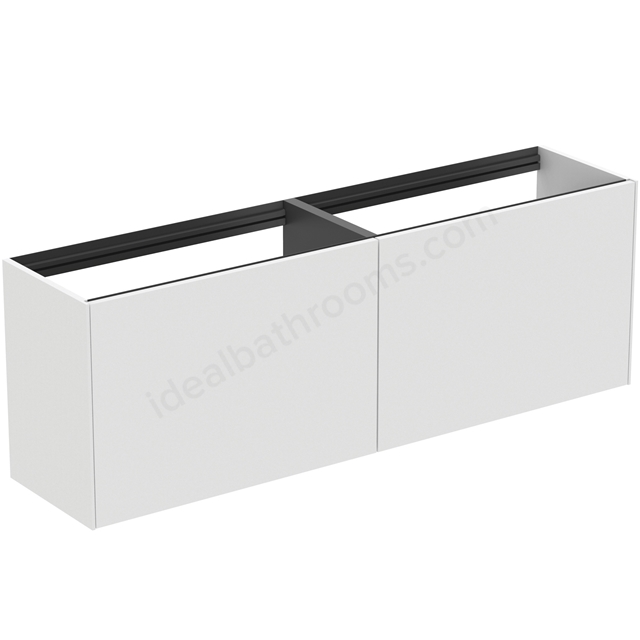 Atelier Conca 160cm wall hung short projection washbasin unit with 2 external drawers & 2 internal drawers; no worktop; matt white