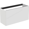 Atelier Conca 100cm wall hung short projection washbasin unit with 1 external drawer & 1 internal drawer; no worktop; matt white