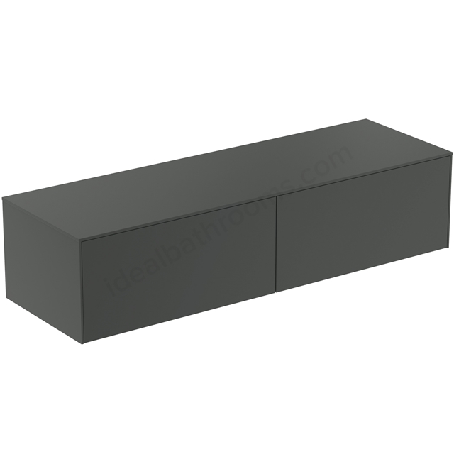 Atelier Conca 160cm wall hung washbasin unit with 2 drawers; no cutout; matt anthracite