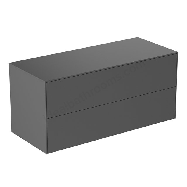 Atelier Conca 120cm wall hung washbasin unit with 2 drawers; no cutout; matt anthracite