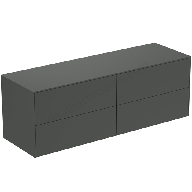 Atelier Conca 160cm wall hung washbasin unit with 4 drawers; no cutout; matt anthracite