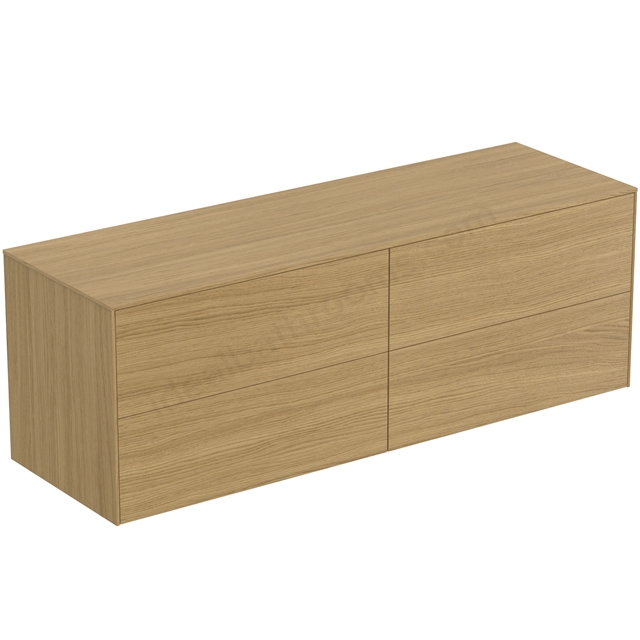 Atelier Conca 160cm wall hung washbasin unit with 4 drawers; no cutout; light oak