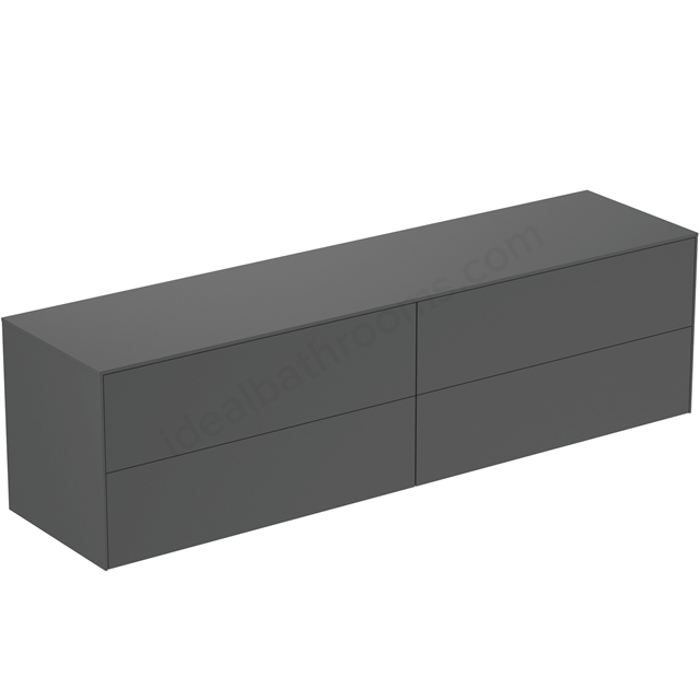 Atelier Conca 200cm wall hung washbasin unit with 4 drawers; no cutout; matt anthracite