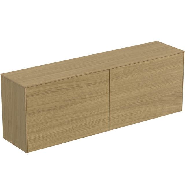 Atelier Conca 160cm wall hung short projection washbasin unit with 2 external drawers & 2 internal drawers; no cutout; light oak